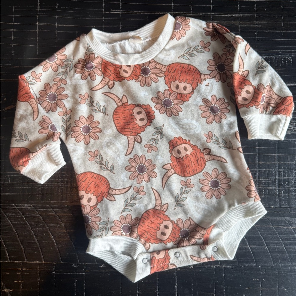 Highland Cow Bubble Romper